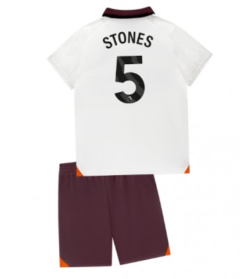 Maillot de foot Manchester City John Stones #5 Extérieur enfant 2023-24 Manches Courte (+ pantalon court)